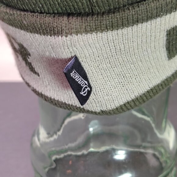 Danner Boots Pom Beanie Hat Green Winter Cuff Knit - Picture 5 of 10